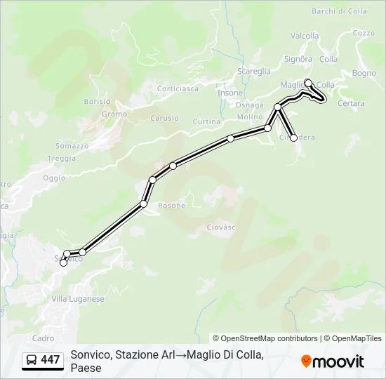 447 Bus Line Map