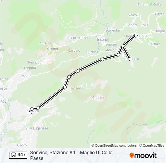 447 bus Line Map