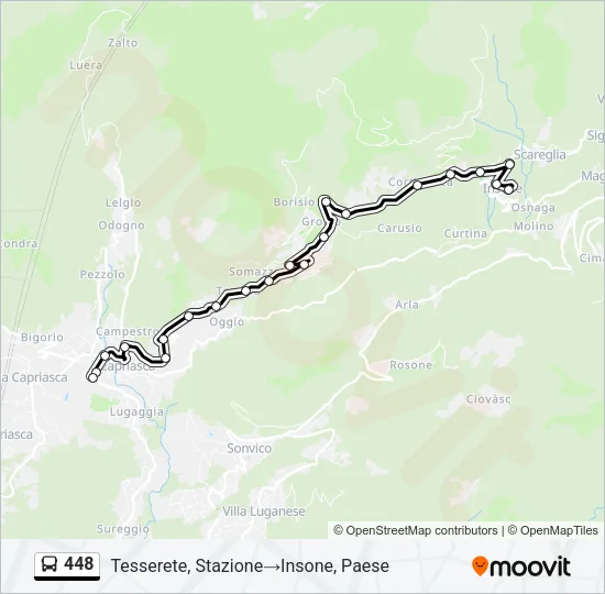 448 Bus Line Map