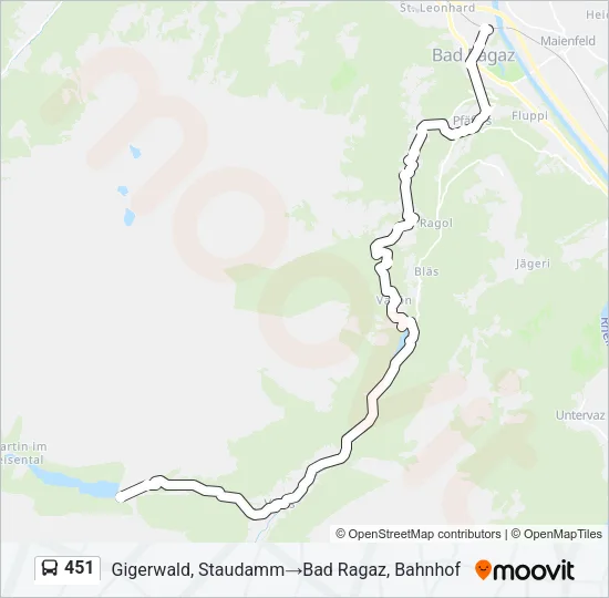 451 Bus Line Map