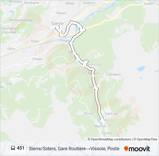 451 Bus Line Map