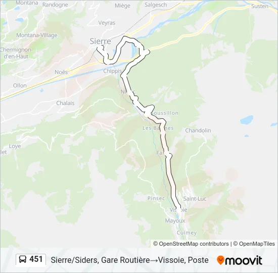 451 Bus Line Map