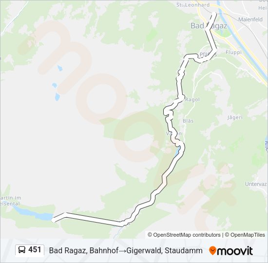 451 Bus Line Map