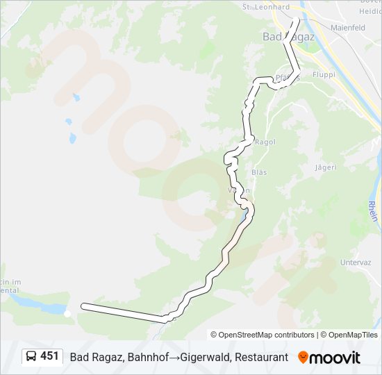 451 Bus Line Map