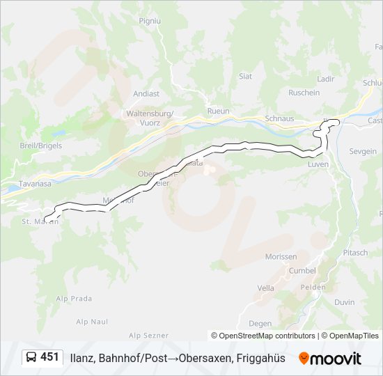 451 Bus Line Map