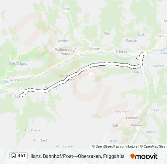 451 Bus Line Map