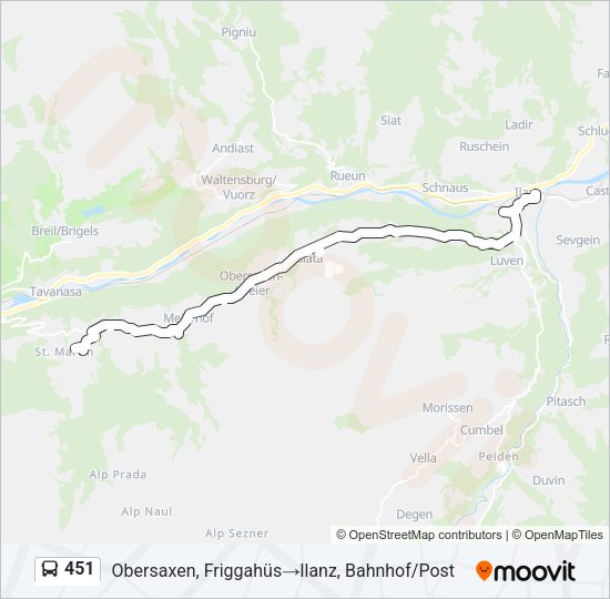 451 Bus Line Map