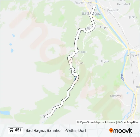 451 Bus Line Map