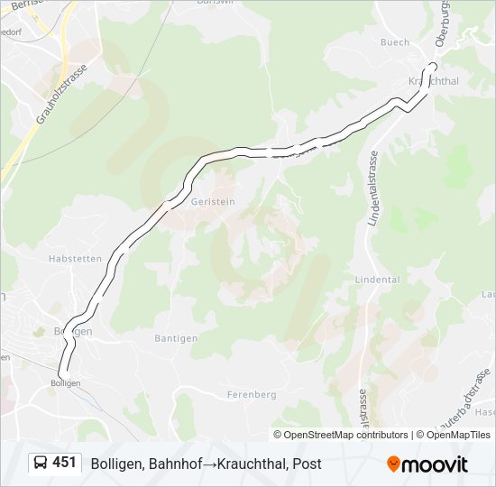 451 Bus Line Map