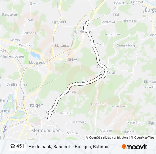 451 Bus Line Map