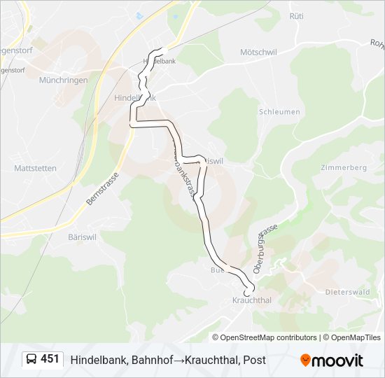 451 Bus Line Map