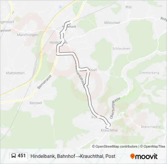 451 Bus Line Map