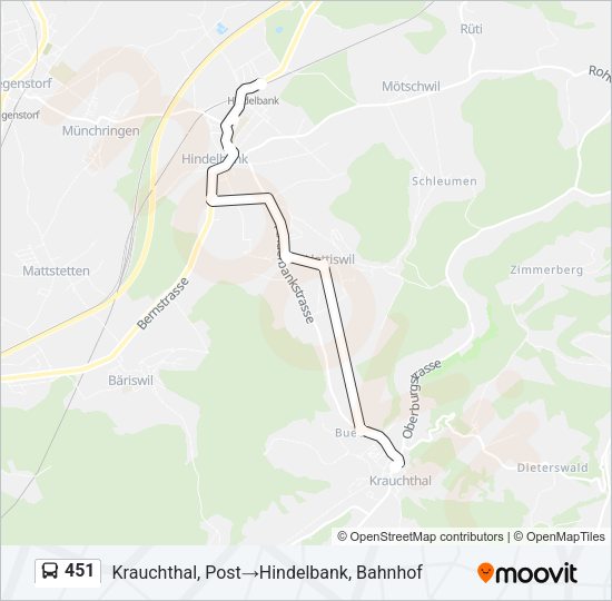 451 Bus Line Map