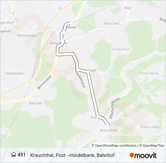 451 Bus Line Map