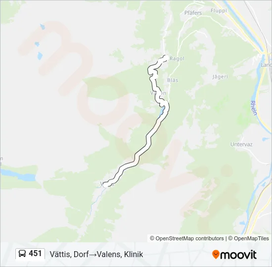 451 Bus Line Map