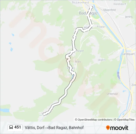 451 Bus Line Map