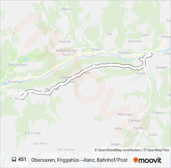 451 Bus Line Map