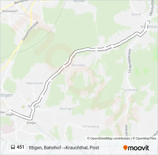 451 Bus Line Map
