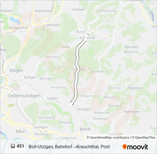 451 Bus Line Map