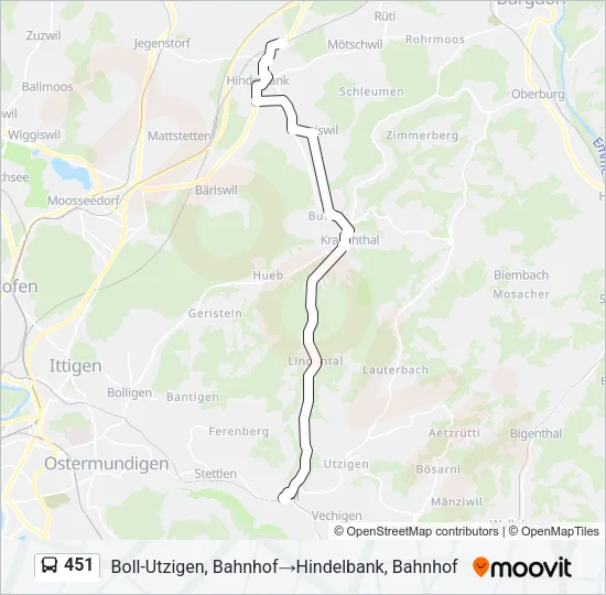 451 Bus Line Map