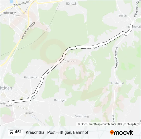 451 Bus Line Map