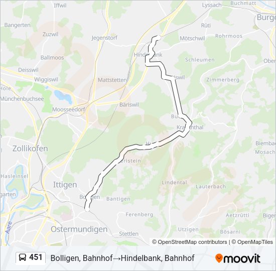 451 Bus Line Map