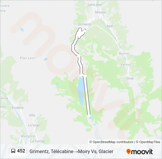 452 Bus Line Map