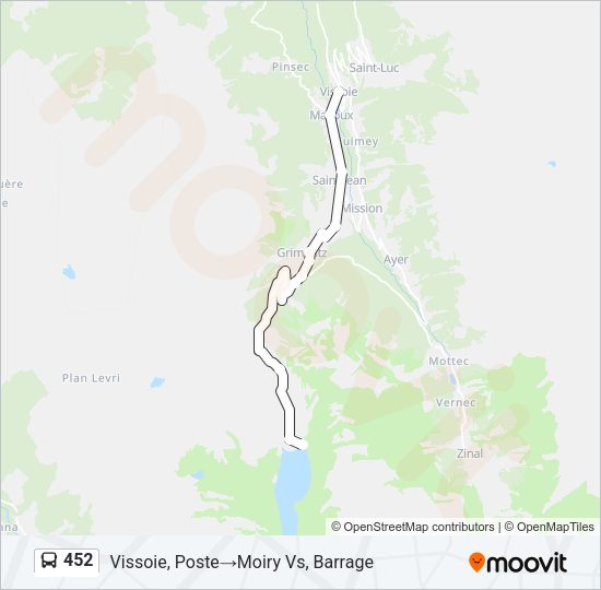 452 Bus Line Map