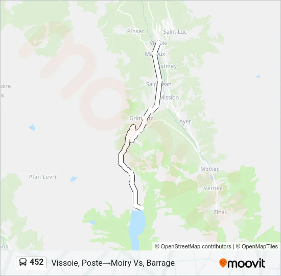 452 Bus Line Map
