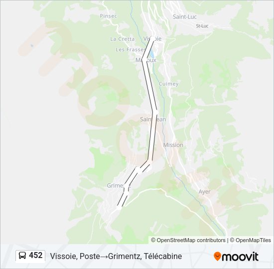 452 Bus Line Map