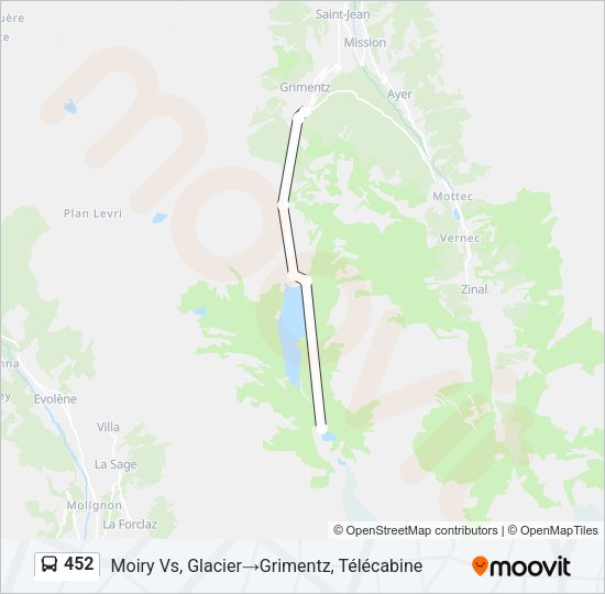 452 Bus Line Map