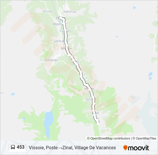 453 Bus Line Map
