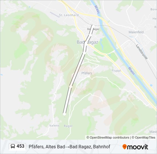 453 bus Line Map