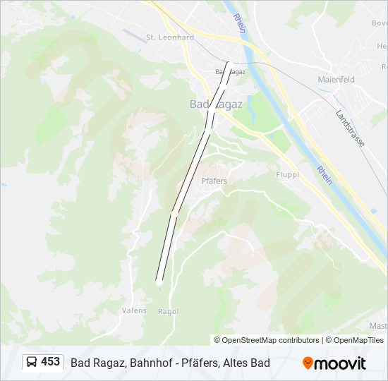 Plan de la ligne 453 de bus