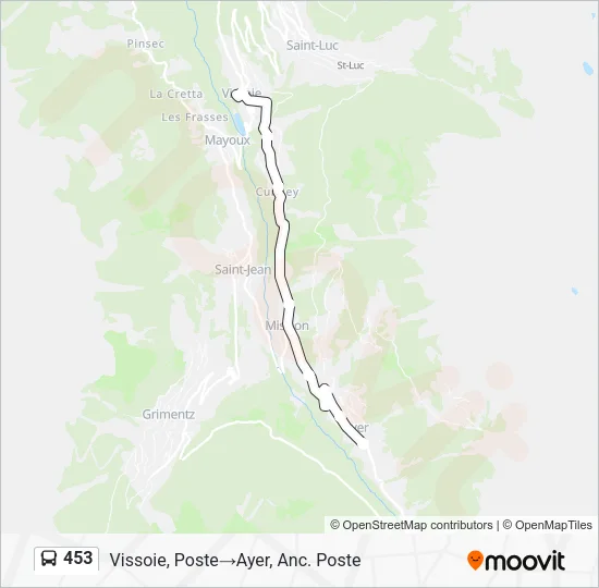 453 Bus Line Map