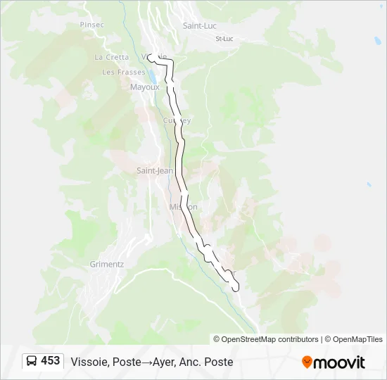 453 Bus Line Map