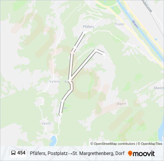 454 Bus Line Map