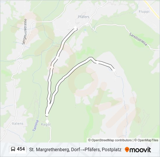 454 Bus Line Map