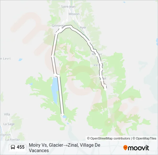 455 Bus Line Map