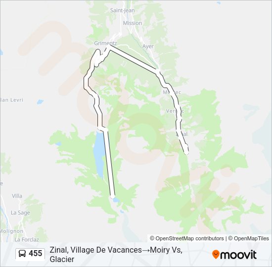 455 Bus Line Map