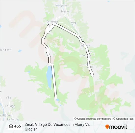455 Bus Line Map