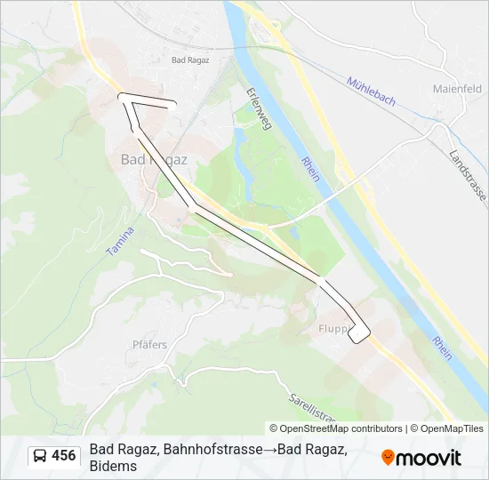 456 Bus Line Map