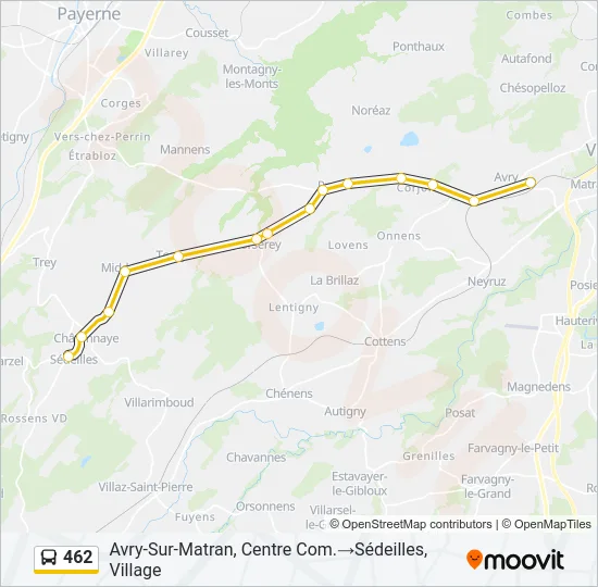 Plan de la ligne 462 de bus