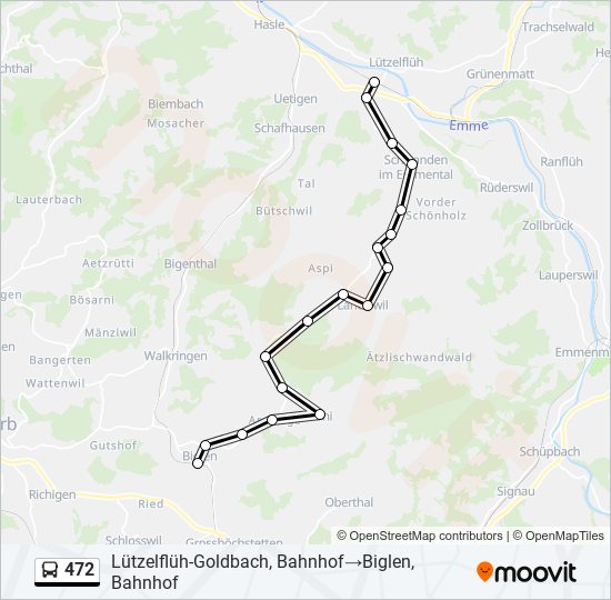 472 bus Line Map