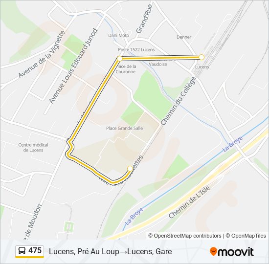 Plan de la ligne 475 de bus