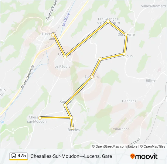 Plan de la ligne 475 de bus