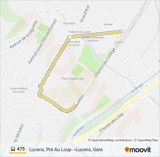 Plan de la ligne 475 de bus