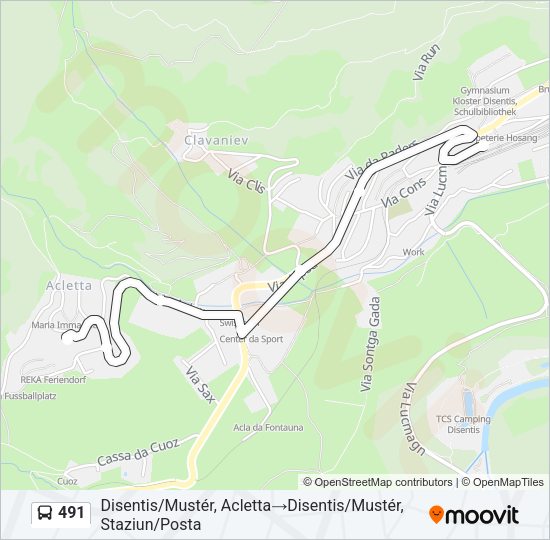 491 Bus Line Map