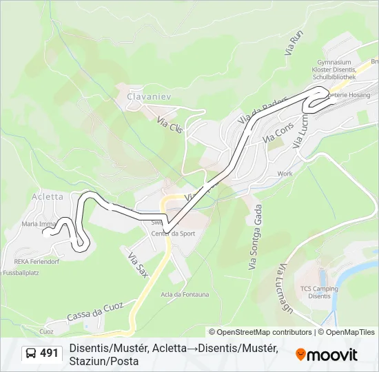 491 Bus Line Map