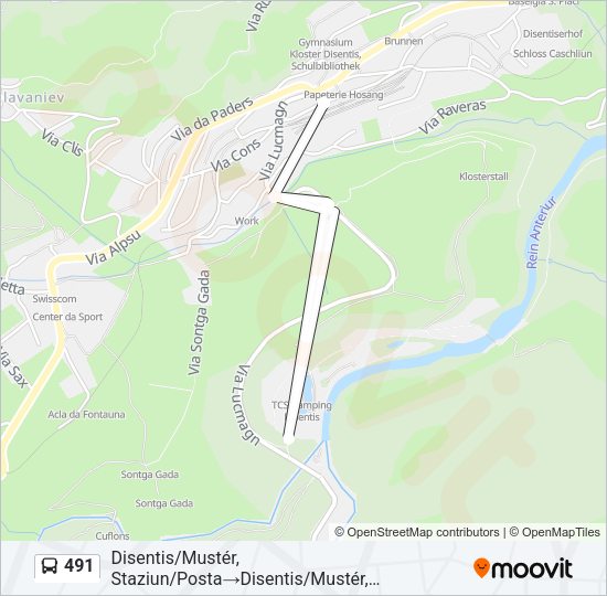 491 Bus Line Map
